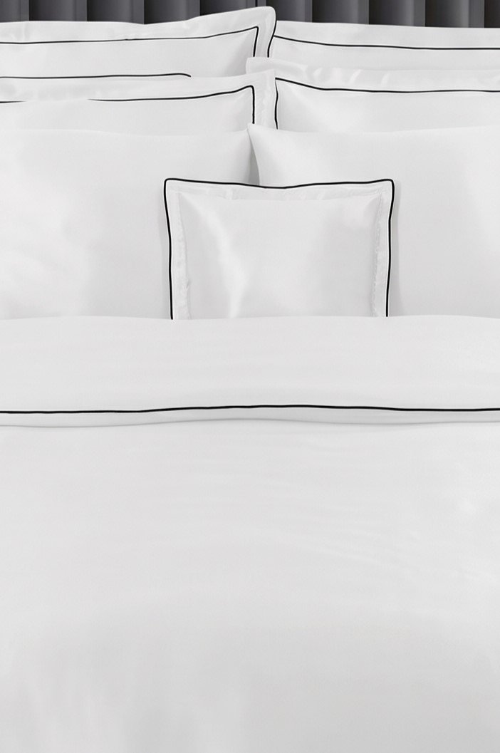 120 Tel Çizgili Pamuk Saten Tek Kişilik Jumbo Otel Nevresim Takımı - Görsel 3